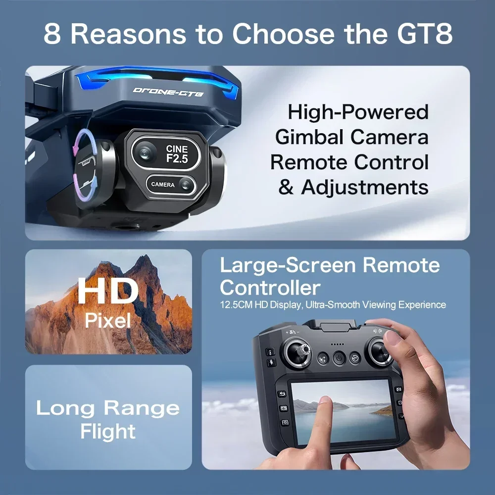 드론 4K HD GT8 카메라 장애물 회피 항공 사진  - Drone Gt8 Rc 리뷰 및 가격