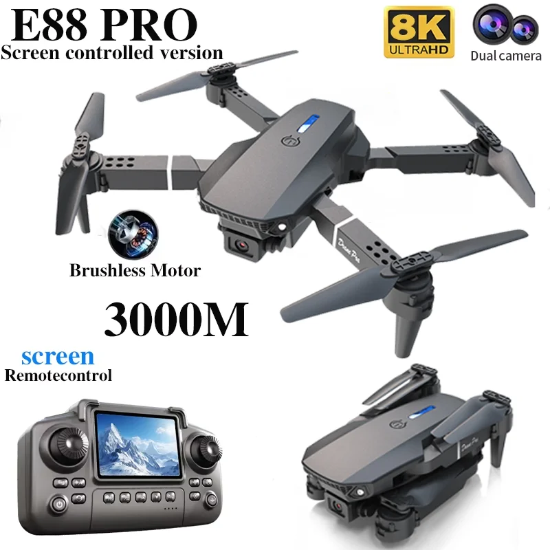 전문 E88 프로 드론 스크린 8K HD 카메라 WiF - Drone Rc Foldable 리뷰 및 가격