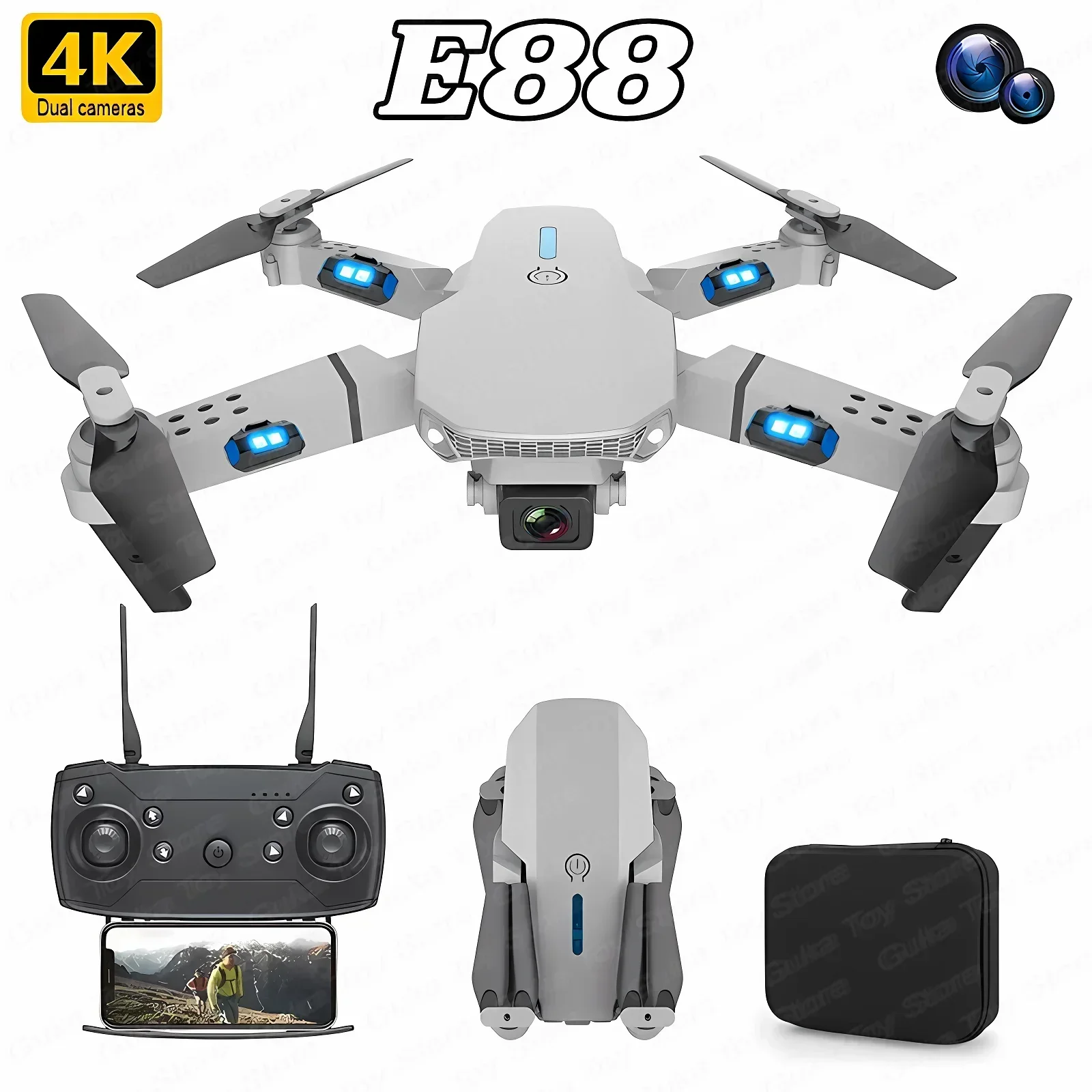 E88 프로 와이파이 FPV 드론, 광각 HD 4K 1 - Drone Rc Foldable 리뷰 및 가격