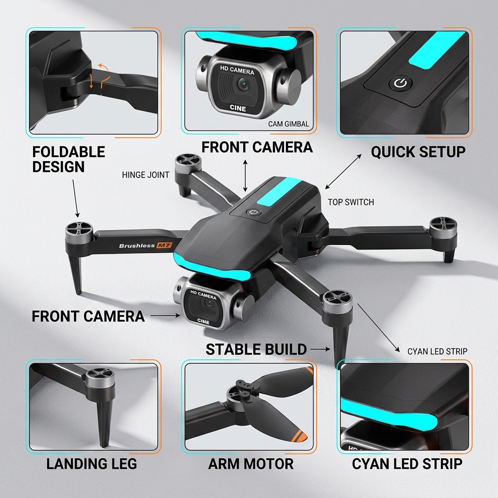 신형 M7 RC 드론 전문가용 8K 듀얼 카메라 접이식 - Drone Rc Foldable 리뷰 및 가격